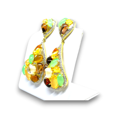 Orecchini verdi e marroni | Serata Elegante