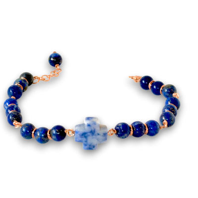 Bracciale Croce Sodalite | Spiritualità Calma e Verità