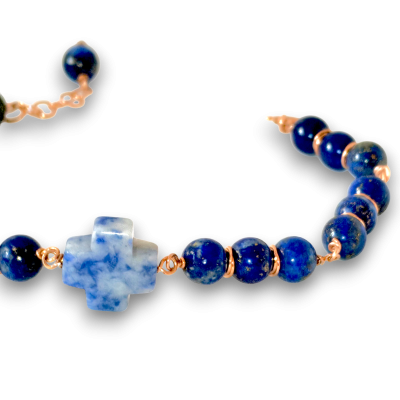 Bracciale Croce Sodalite | Spiritualità Calma e Verità