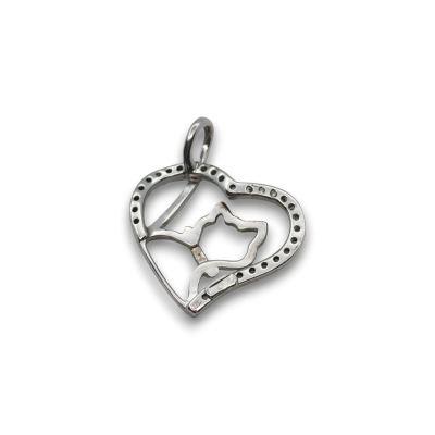 Ciondolo Cuore Gattro | Amore Felino