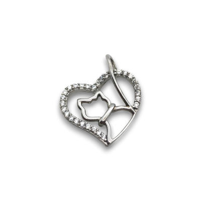 Ciondolo Cuore Gattro | Amore Felino